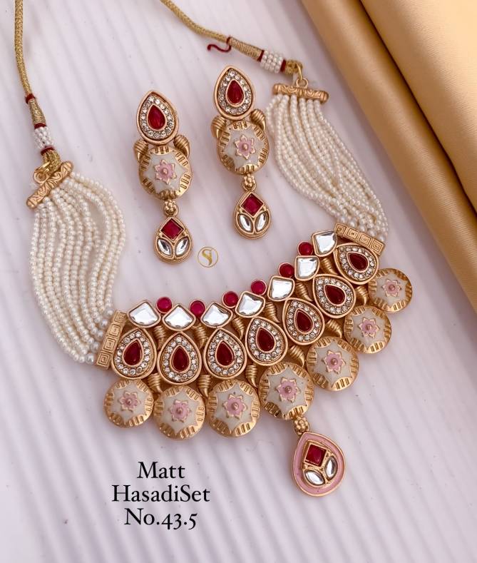 Traditional Matte Choker Hasadi Set Type Necklace Wholesale Suppliers In Mumbai

